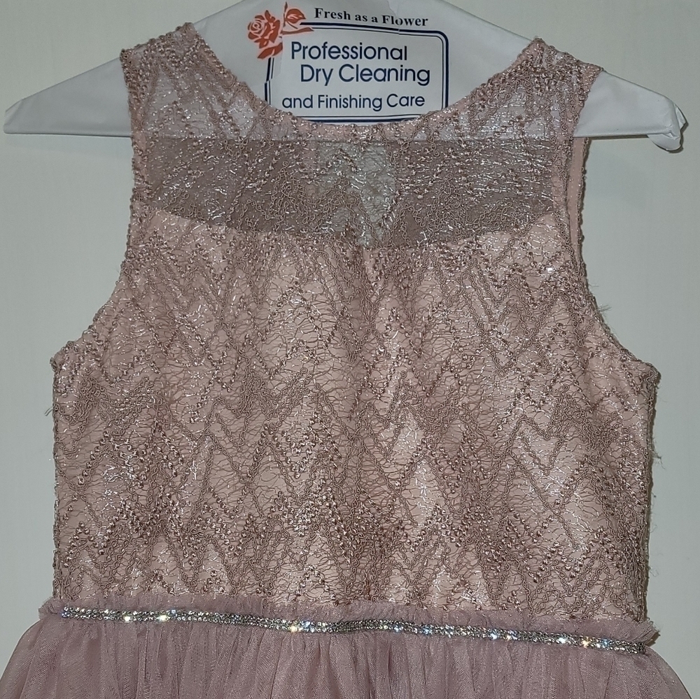 **NWT* Badgley Mischka Big Girl's Maxi Fit-&-Flare Dress - Blush - Size 16 - Picture 3 of 12